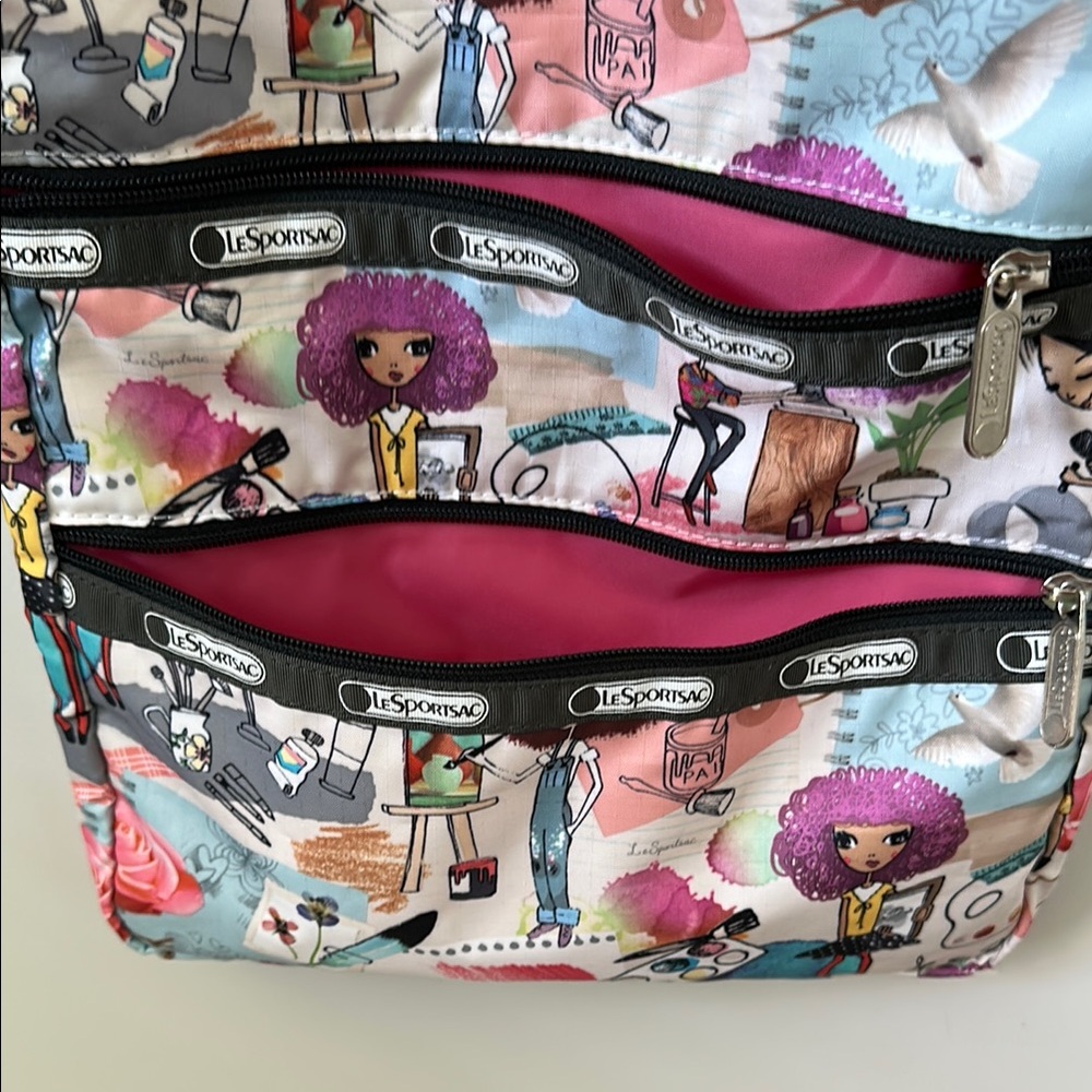 Lesportsac Black Crossbody / shoulder Bag with Multi-Compartment Design - Picture 6 of 7
